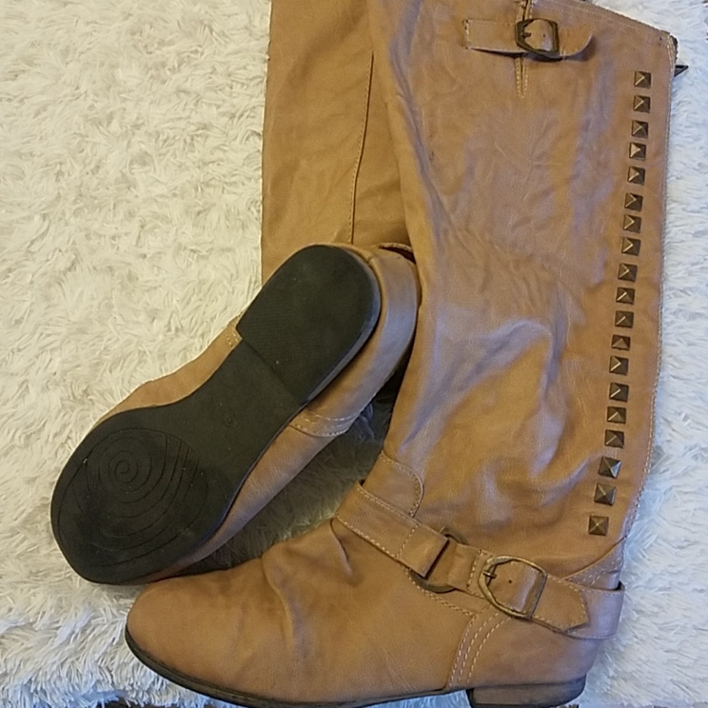 Tall studded boots